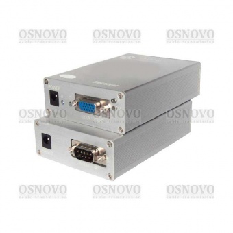 OSNOVO TA-VD+RA-VD, Комплект (передатчик + приемник) для передачи VGA-сигнала (DB15) и данных RS-232 (DB9) по кабелю витой пары CAT5 (RJ45)
