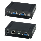 SC&T VKM03 (приёмник и передатчик), Комплект для передачи VGA, 4xUSB2.0, RS232, Стерео Аудио и ИК-управление