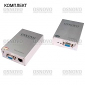 OSNOVO TA-V/1+RA-V/1, Комплект (передатчик+приёмник) для передачи VGA и аудиосигнала по кабелю UTP CAT5 до 50м
