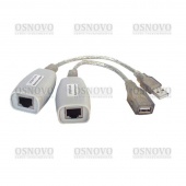 OSNOVO TA-U1/1+RA-U1/1, Удлинитель USB 1.1 интерфейса для клавиатуры и мыши по кабелю витой пары (CAT5/5e/6) до 100м