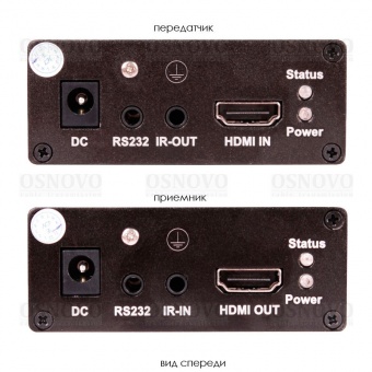 OSNOVO TLN-Hi/4+RLN-Hi/4, Комплект для передачи HDMI + ИК управление (38КГц) по сети Ethernet - СНЯТО С ПРОИЗВОДСТВА