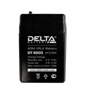 Delta DT 4003 (4V / 0.3Ah), Аккумуляторная батарея