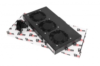 Rem R-FAN-3K-1U-9005, 19" 1U, Модуль вентиляторный, 3 вентилятора, регул. глубина 200-310 мм с контроллером, черный