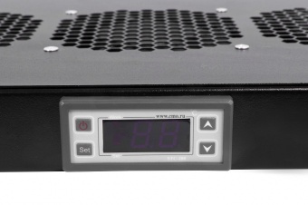 Rem R-FAN-6K-1U-9005, 19" 1U, Модуль вентиляторный, 6 вентиляторов, регул. глубина 390-750 мм с контроллером, черный