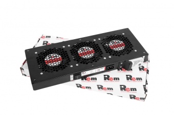 Rem R-FAN-3T-9005, Модуль вентиляторный, 3 вентилятора с терморегулятором, чёрный