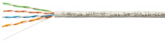 Кабель витая пара UTP (U/UTP), категория 5e, 4 пары Cabeus UTP-4P-Cat.5e-SOLID-CCA