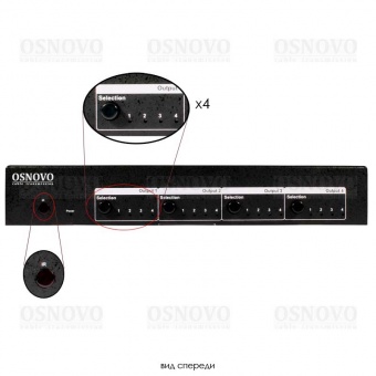 OSNOVO MX-Hi404/1, Профессиональный матричный коммутатор HDMI v1.4 (4вх./4вых.), с поддержкой 3D