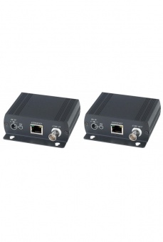 SC&T IP02E, Комплект (передатчик + приёмник) для передачи одного сигнала Ethernet и одного Composite video по одному коаксиальному кабелю до 500м.