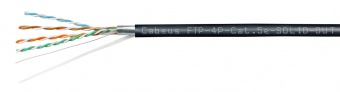 Кабель витая пара экранированная FTP (F/UTP), категория 5e Cabeus FTP-4P-Cat.5e-SOLID-ST-OUT
