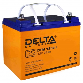 Delta DTM 1233 L (12V / 33Ah), Аккумуляторная батарея