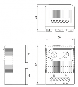 Linkwell Electric ZR 011, Терморегулятор (термостат) сдвоенный (–10/+50С)