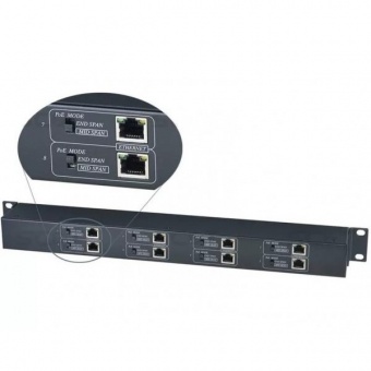 SC&T IP08P , Приёмник Ethernet и питания (PoE) 8-канальный